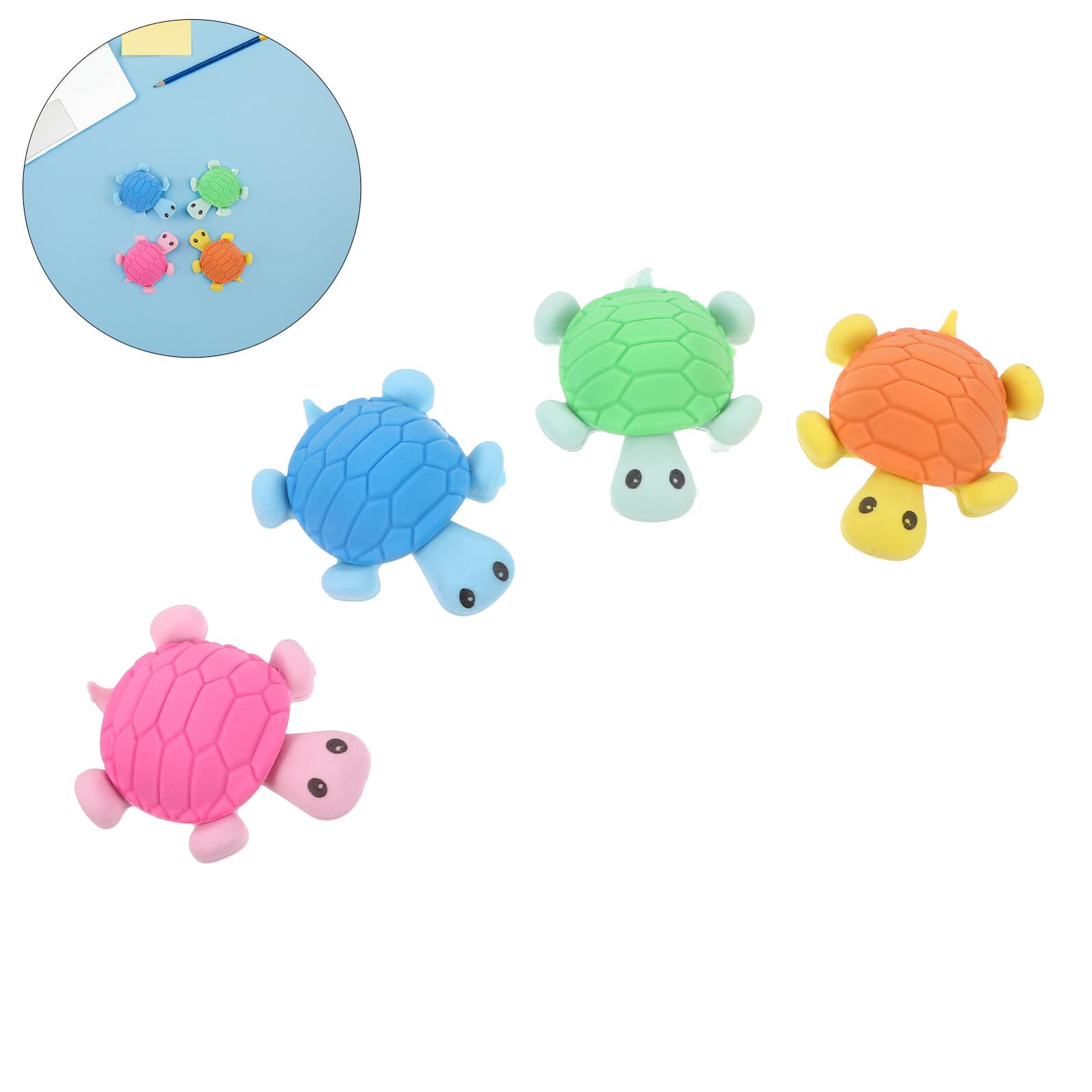 Hemobllo 36 Gomme da Cancellare a Forma di Tartaruga per Set di Gomme per Studenti Animali da Scrivania Colorate per Scuola e Bomboniere e Compatte per Astuccio e Viaggio