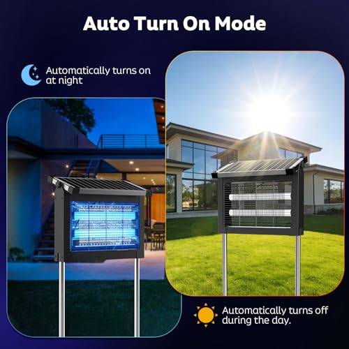 OnBeam Solar Bug Zapper Outdoor, Mosquito Zapper Waterproof Electric Fly Zapper Rechargeable Mosquito Killer Lamp - image 7