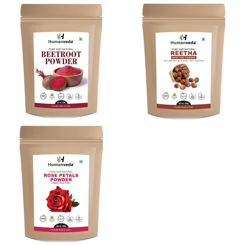 Pure Beetroot Powder, Reetha Soapnut Powder and Rose Petal Powder Combo Pack for Comprehensive Hair Care and Radiant Glowing Skin Rejuvenation 100% Natural Organic Herbal Fine Powder Face Mask and-picture-17