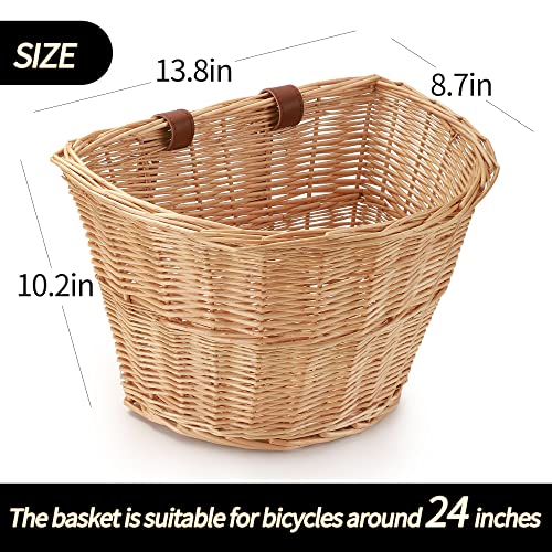 Handlebar Bike Basket Wicker Front Adult Storage Straps Bicycle Accessory Cargo Bicycles Cane Woven Rear Large Capacity Rack Mount Baske #TOP1