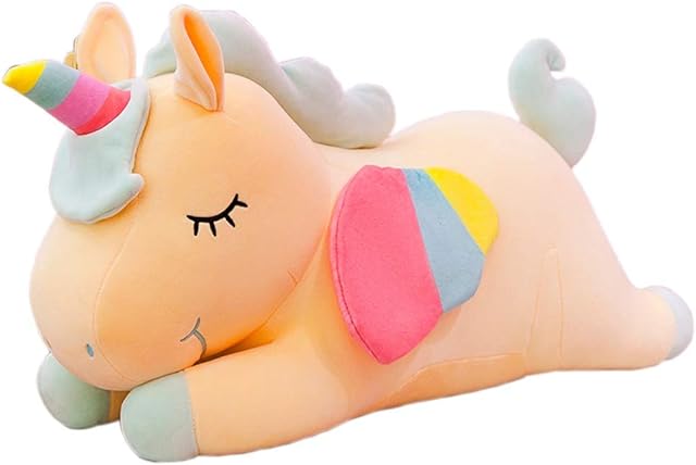 FeiWen Unicorn Stuffed Animal Plush Toy Unicorn Gifts for Girls Gift for Kids Birthday Party Home Décor(15.74in/40cm) (yellow)