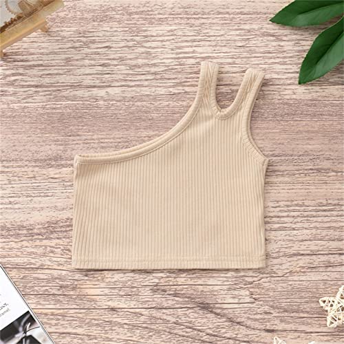Dance Tank Top for Toddler Girls One Shoulder Hip Hop Performance Tank Crop Sleeveless Dance Outfit Birthday Shirt Girl2