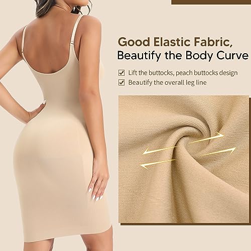 Image of Strapless Shapewear Slip for Women Under Dresses V Neck Full Slip Shaper Tummy Control