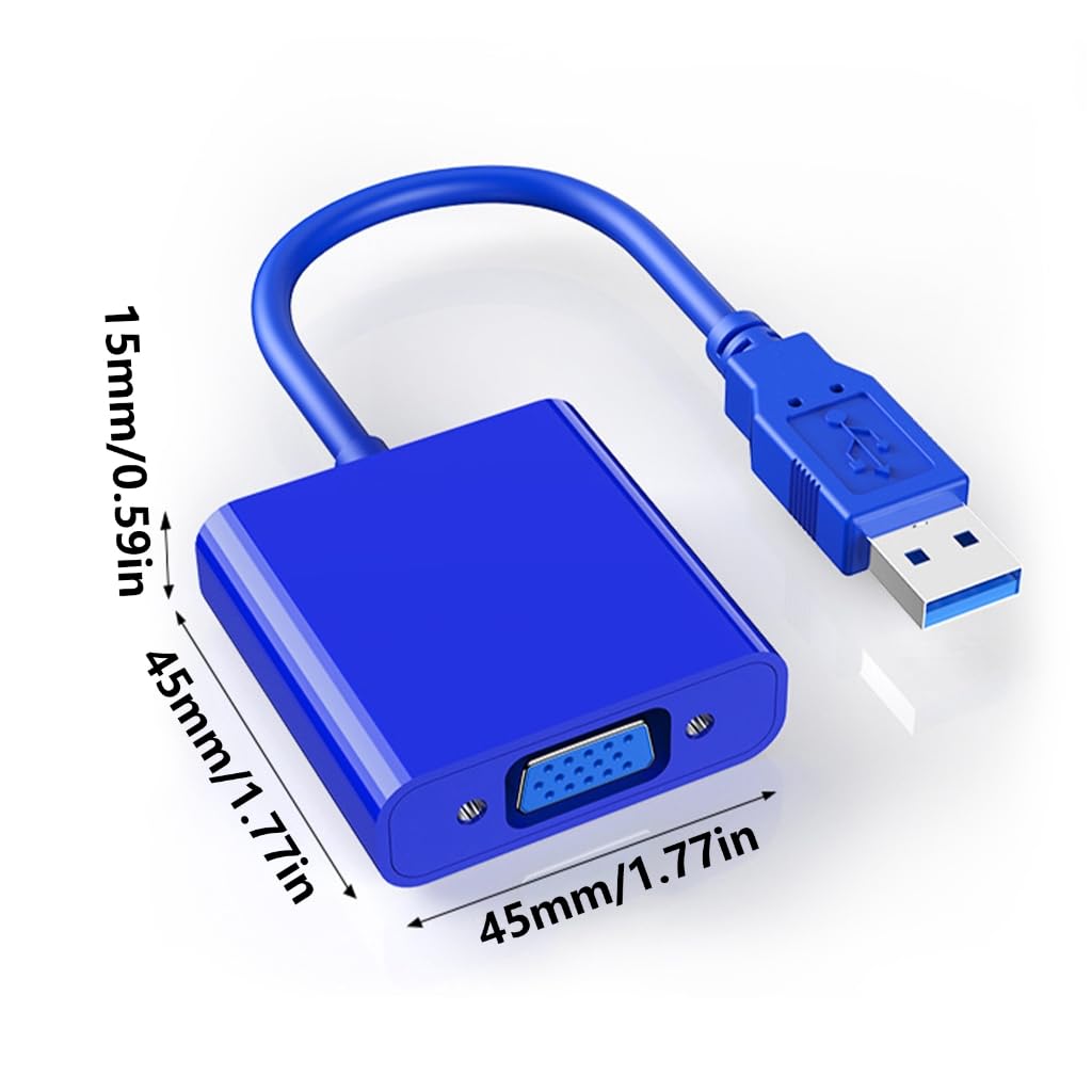 Portable USB to VGA Converter Adapter for Double Monitors Setsup Presentations