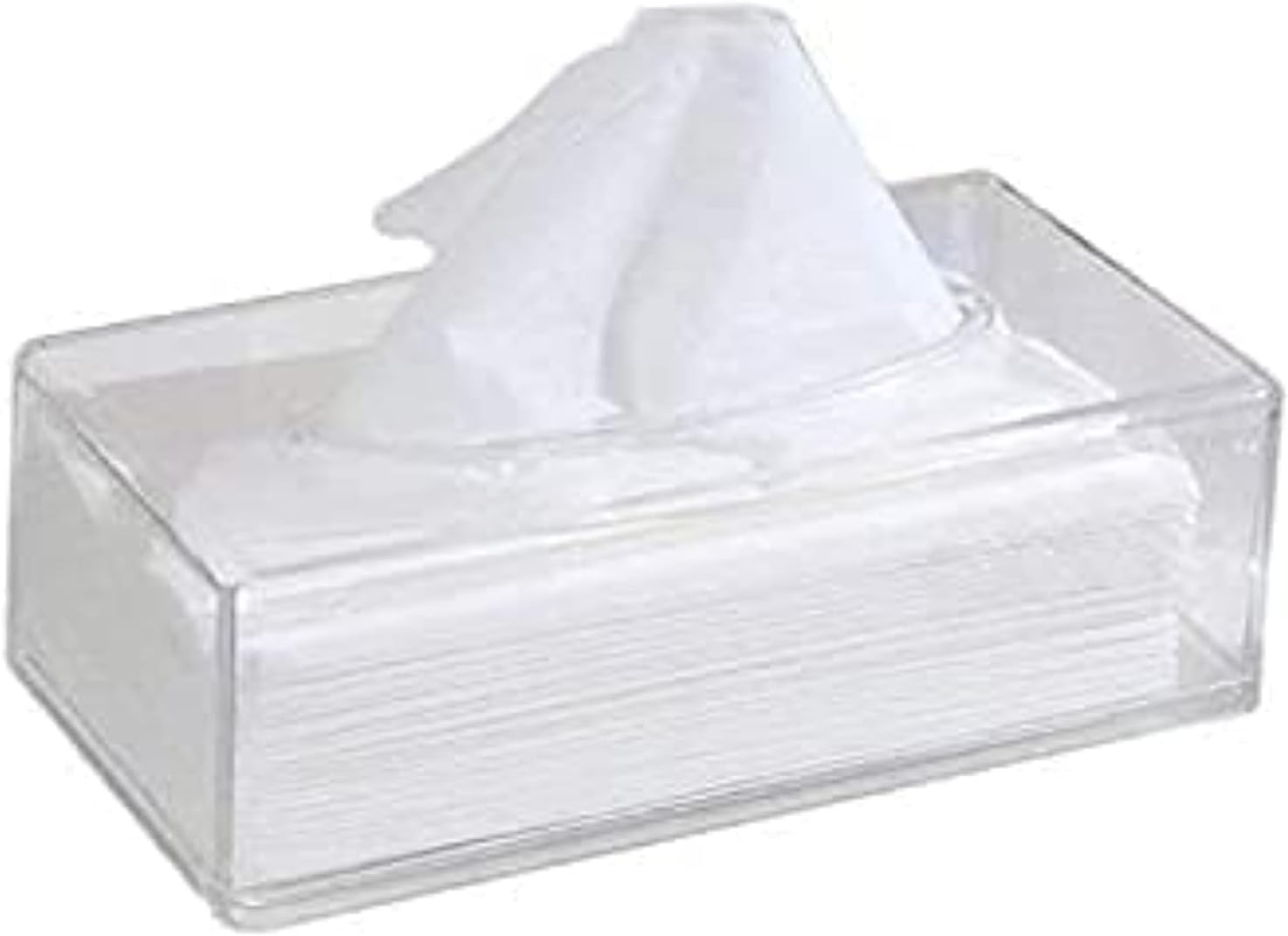 Alsaqer-Acrylic Clear Facial Tissue Box Cover-Rectangular Napkin Holder Car-Office-Home Transperent Tissue Holder Case