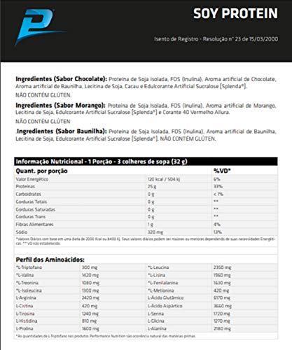 Proteína Isolada de Soja Soy Protein Chocolate Performance Nutrition 320 g Kit 3 Unidades