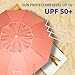 AMMSUN 8 Feet Large Beach Umbrella with Sand Anchor Heavy Duty High Wind Portable Outdoor Umbrellas UPF 50+ Protection Air Vent Tilt Patio Garden Pool pink peach