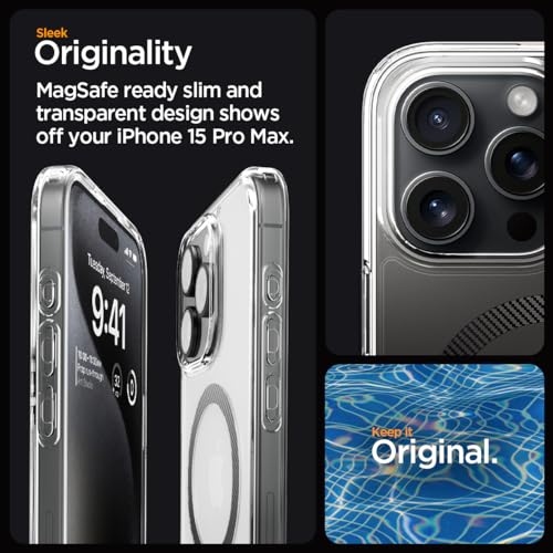 Image of Spigen for iPhone 15 Pro Max Case, Ultra Hybrid MagFit [Anti-Yellowing] [Compatible with Magsafe] - Carbon Fiber