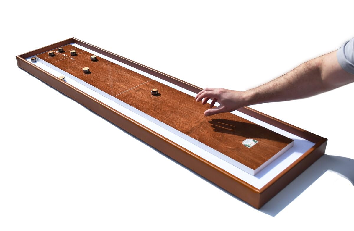 Masters Table Shuffleboard - Walnut with Cognac Rim