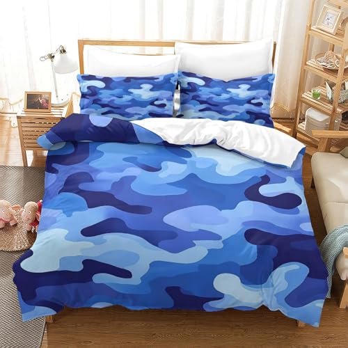 Housse de Couette Oiseaux Bleus Hypoallergénique et Microfibre Résistante