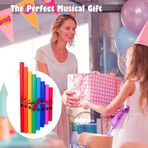 8 Teiliges Musik Sound Percussion Röhren Set mit Percussion Kappen, Musikinstrumenten Musik Sound Röhren Set für Gemeinsame Auftritte im Freien, Zuhause, Klassenzimmer