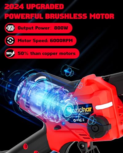 Rozlchar Mini Chainsaw Compatible for Milwaukee 18V Battery(No Battery), 8-Inch & 6-Inch Combo Cordless Pruning Chainsaw, Battery Powered Chainsaw for Wood Cutting, Tree Trimming, Orchard Pruning