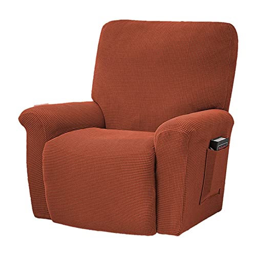 Konsilsa Stretch Recliner Chair Covers, 1 seat Recliner slipcovers Anti-Slip with Side Pockets Recliner Covers Sofa Covers for Cushion Couch Recliner Armchair Covers (Color : Red 3)