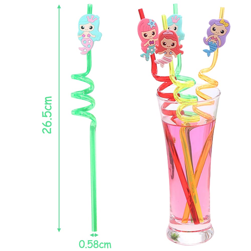 20 Cannucce Riusabili In Plastica Rigida A Forma Ricciolo - Colorate Per Bambini, Feste E Picnic