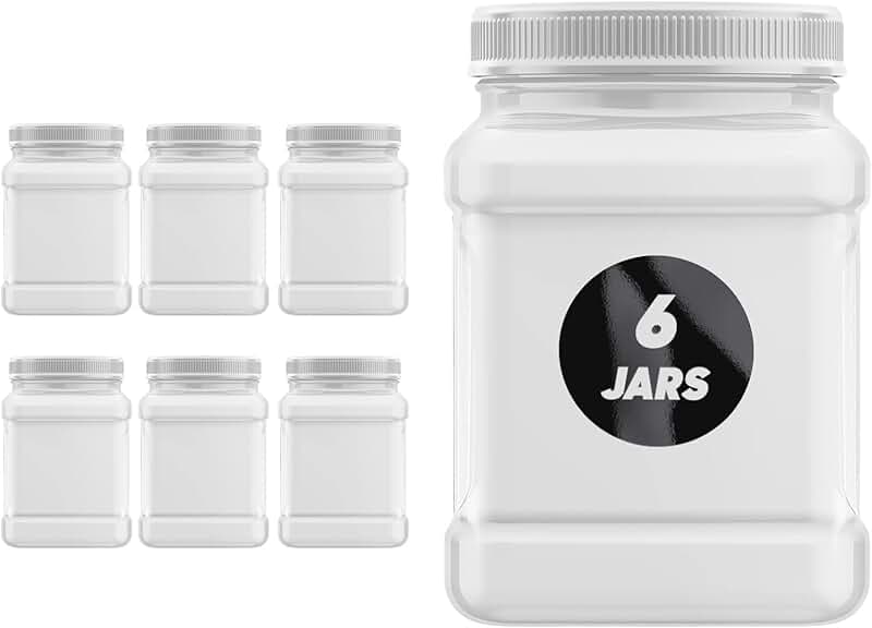 large plastic jars with lids