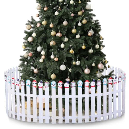 Sasylvia Christmas Fence Decorations Xmas Wooden Picket Fences Xmas Tree Fences Holiday Indoor Fence for Dogs Pets Christmas Tree Garden Grass Lawn Home Decoration(30 PCS,16’’H) by Sasylvia - Used condition - US$12.97