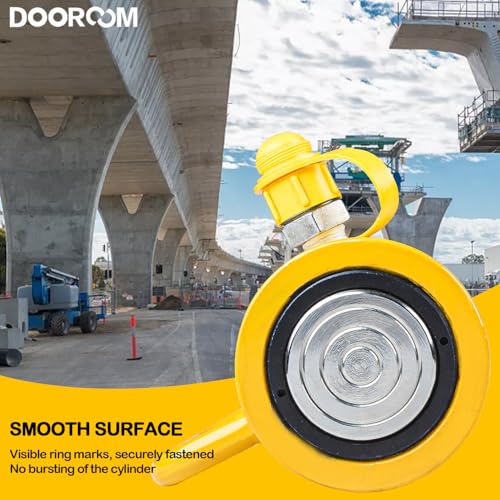 Image of 50T 6Inch Stroke Porta Power Single Acting Lifting Cylinder for Shipbuilding, Machinery and Industry,Automatically Retract Split Hydraulic Cylinders Tools, Yellow
