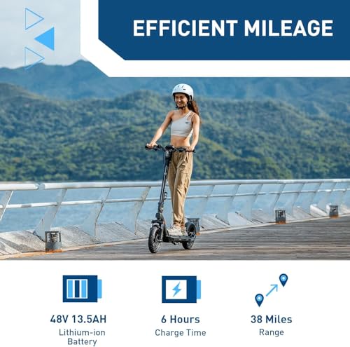 Image of Hiboy Electric Scooter, 700W Peak Motor, 12 inch Pneumatic Tires, 23 Mph & 38 Miles Range, Hydraulic Suspension, Folding Commuter Electric Scooter for Adults