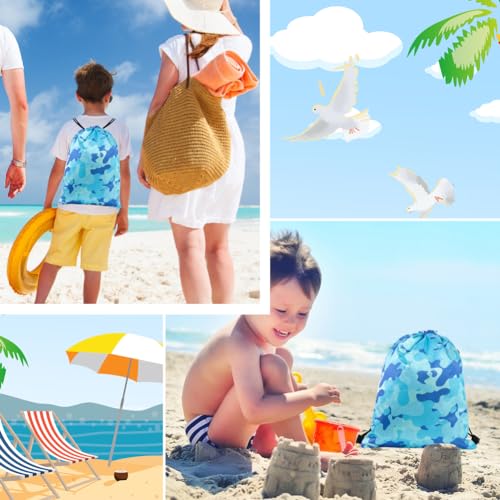 Cosysparks Schwimmbeutel kinder, Trocken-Nass Trennung schwimmtasche kinder mit nassfach badetasche kinder sportrucksack kinder für Kinder PE Taschen Kid Beach Bag für Jungen Mädchen (Stil2)