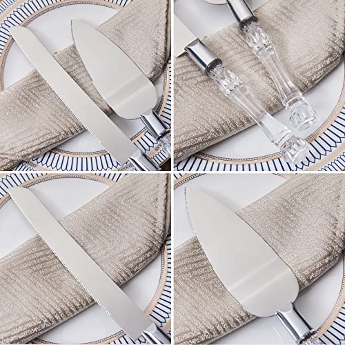 Aw Bridal Wedding Cake Knife And Server Set - Cake Knife 13.2 Inch, Cake Server 10.8 Inch - Gifts For Bridal Shower, Wedding, Anniversary, Birthday, Housewarming #TOP5