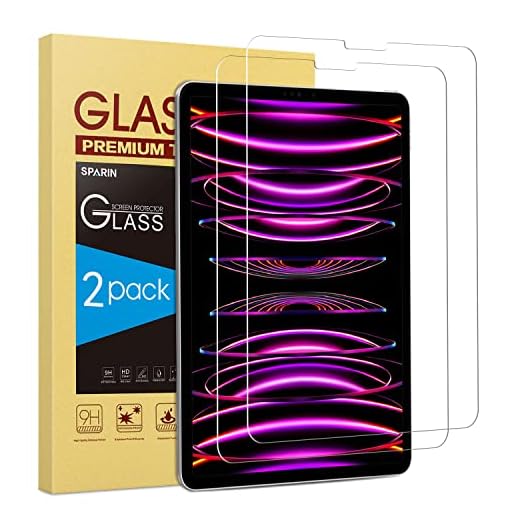 2 Pack SPARIN Screen Protector for iPad Pro 12.9 inch (2020 and 2018, 4th and 3rd Generation), Tempered Glass Screen Protector Work with Face ID