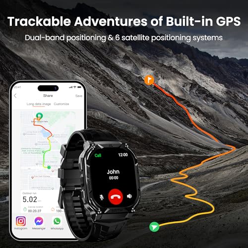 Image of AMAZTIM Smart Watch with GPS, 5 ATM & IP69K, 170+ Sports Modes,1.96 inch AMOLED