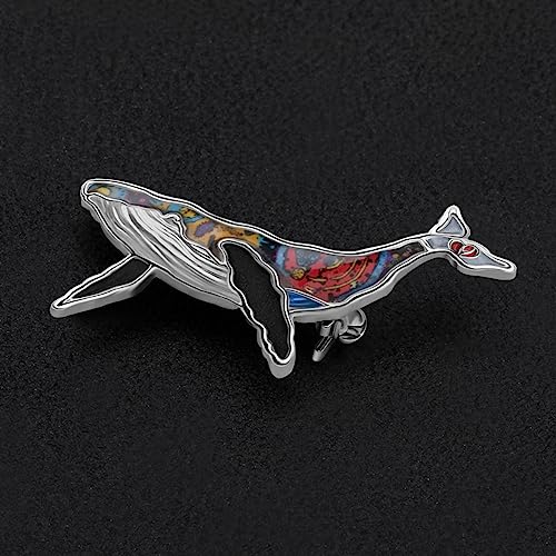Image of Enamel Shark Brooch Pins Summer Jewelry Zinc Alloy Whale Dolphin Ocean Animals Brooches for Women Girls Gifts Scarf Pin Charms