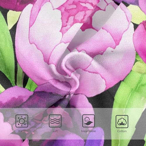 Cotton Toddler Girls Underwear Pink Purple Peonies Green Leaves Black Panties Little Girl Animal Underpants Briefs 2t3