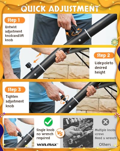 Image of WIN.MAX Basketball Hoop Outdoor 3.3-10ft Adjustable Height, 40inch Backboard with Shatterproof Backboard and Larger Base, Portable Basketball Hoop Goal System Youth /Adults in Backyard /Driveway