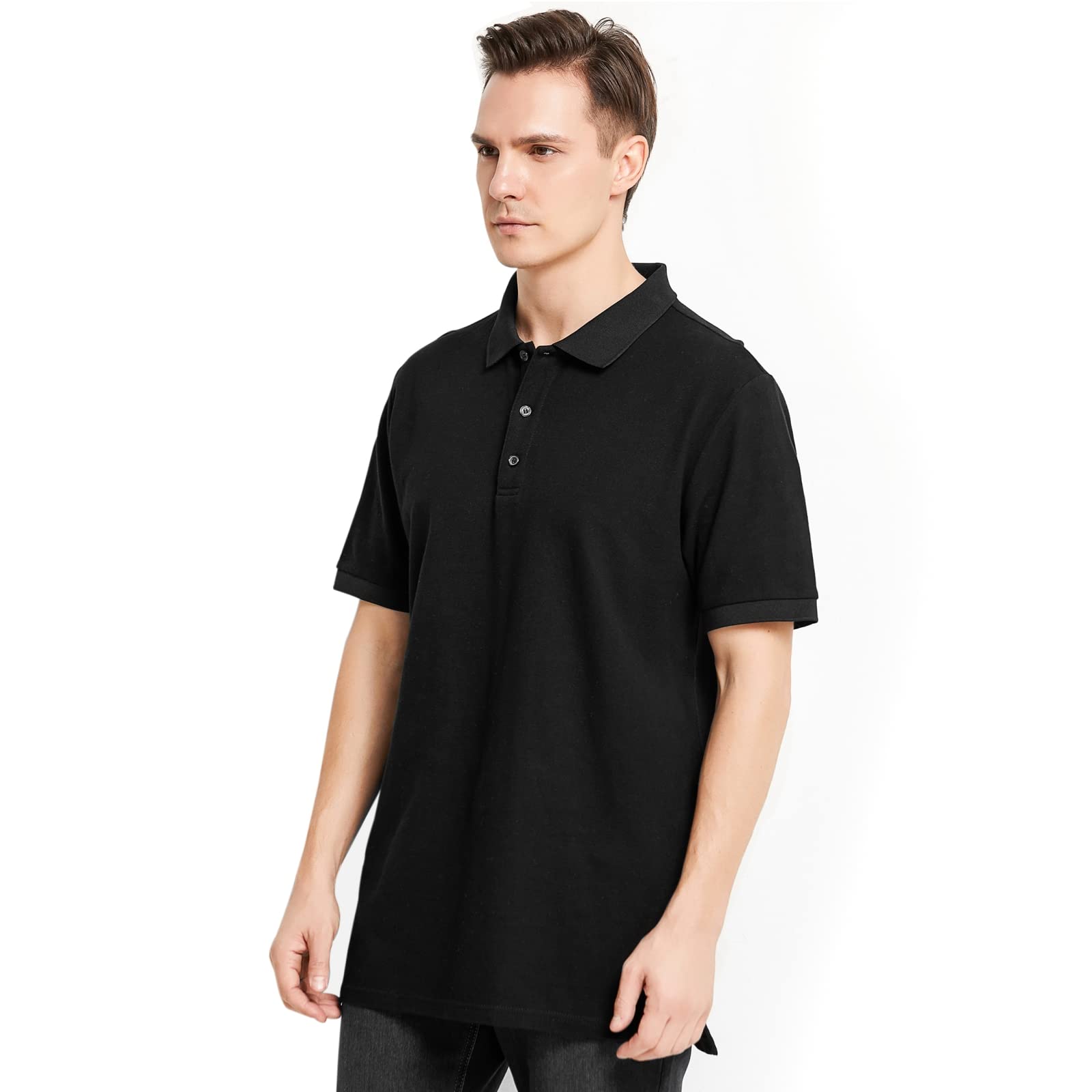 Men‘s Polo T-Shirt, Baytion Cotton Basic Polo-Shirt -Button Up Short Sleev Shirt for Casual Sport Working