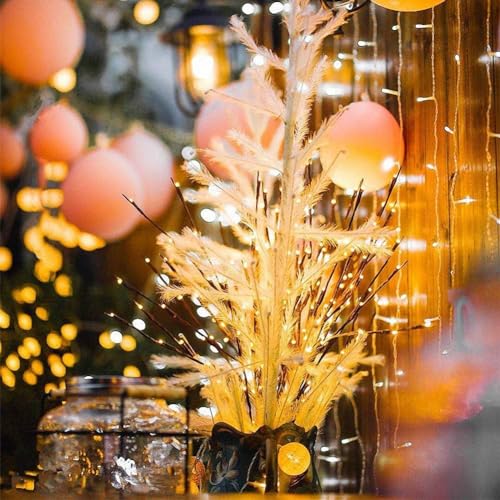 Image of Ulalaza 30.3'' 6 Branches 120 LED Bulbs Twig Lamp USB Operated LED Lighted Willow Branches Vase Fillers Use for Christmas Home Party Decoration Indoor Outdoor
