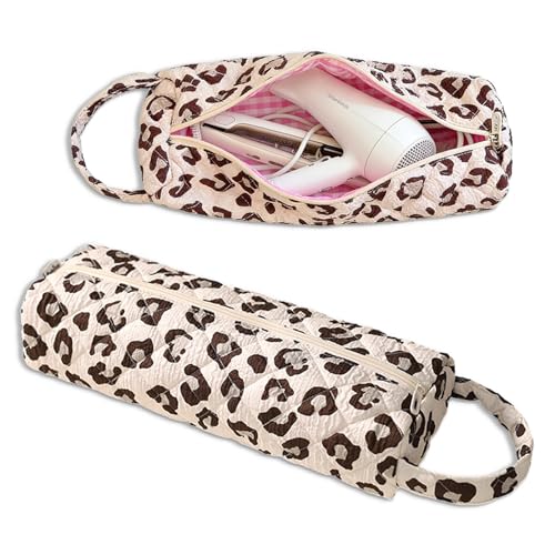 KASESSS Léopard Sac De Rangement Portable pour Sèche-Cheveux, Pochette Voyage pour Outils Coiffants, Léger Pochette Rangement Adaptés à La Plupart des,...