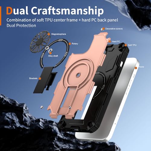 Coque iPhone 13 antichoc Asuwish or rose avec protège-écran en verre - 7