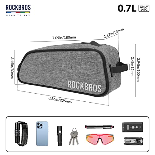 ROCKBROS Road to Sky Bicycle Frame Bag Top Tube Bag Waterproof 0.7L Reflective for Front Frame for MTB/Road Bike/Gravel Bike - Image 2