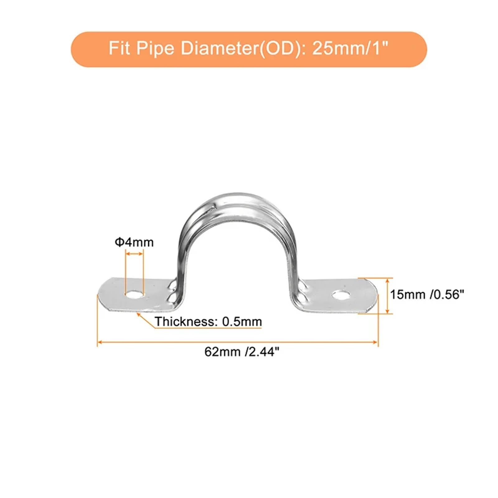 Colliers De Serrage En Acier Inoxydable, 50 Pièces, 16/20/25mm Pour Tuyaux