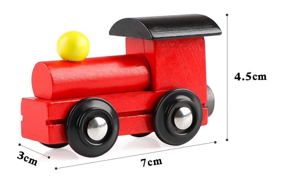 Image of Wooden Magnetic Train and Cars Combo Toy Vehicle Set for Kids - Fun, Educational, and Durable Magnetic Toy Vehicles for Toddlers & Preschoolers, Enhances Creativity & Motor Skills