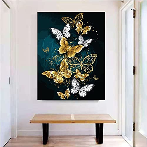 Disxvivy Cross Stitch Stamped Full Embroidery Kits Diy 11Ct Cotton Thread Printed Diy Needlepoint Kits Dmc Craft Needlework Set Cross-Stitch Stamped Sets-Butterflies 15.7×19.7 Inchs #TOP1