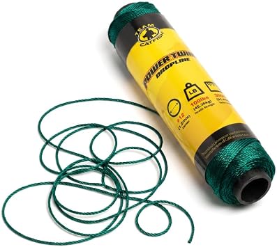 TEAM CATFISH Power Twine with 100% Nylon & 300 ft Heavy-Duty Line - Green | 300 ft #10 nylon twine, 72 lb strength, low stretch, weather resistant, ideal for trot lines, set lines, and outdoor use