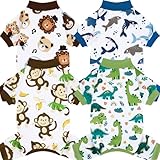 XPUDAC 4 Pack Dog Pajamas Comfy Strechy Doggie Pjs Puppy Clothes for Small Medium Dogs Boy Girl Cat Pet Outfits, M