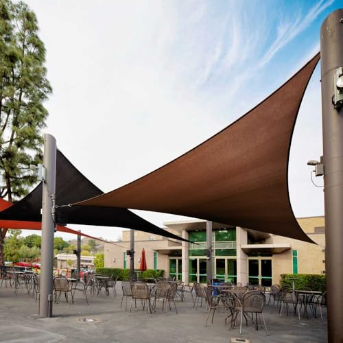 Royal Shade 7' x 7' x 7' Brown Custom Size Order to Make Sun Shade Sail RS-SLT Canopy Mesh UV Block Triangle - Commercial Standard Heavy Duty - 200GSM - 3 Years Warranty