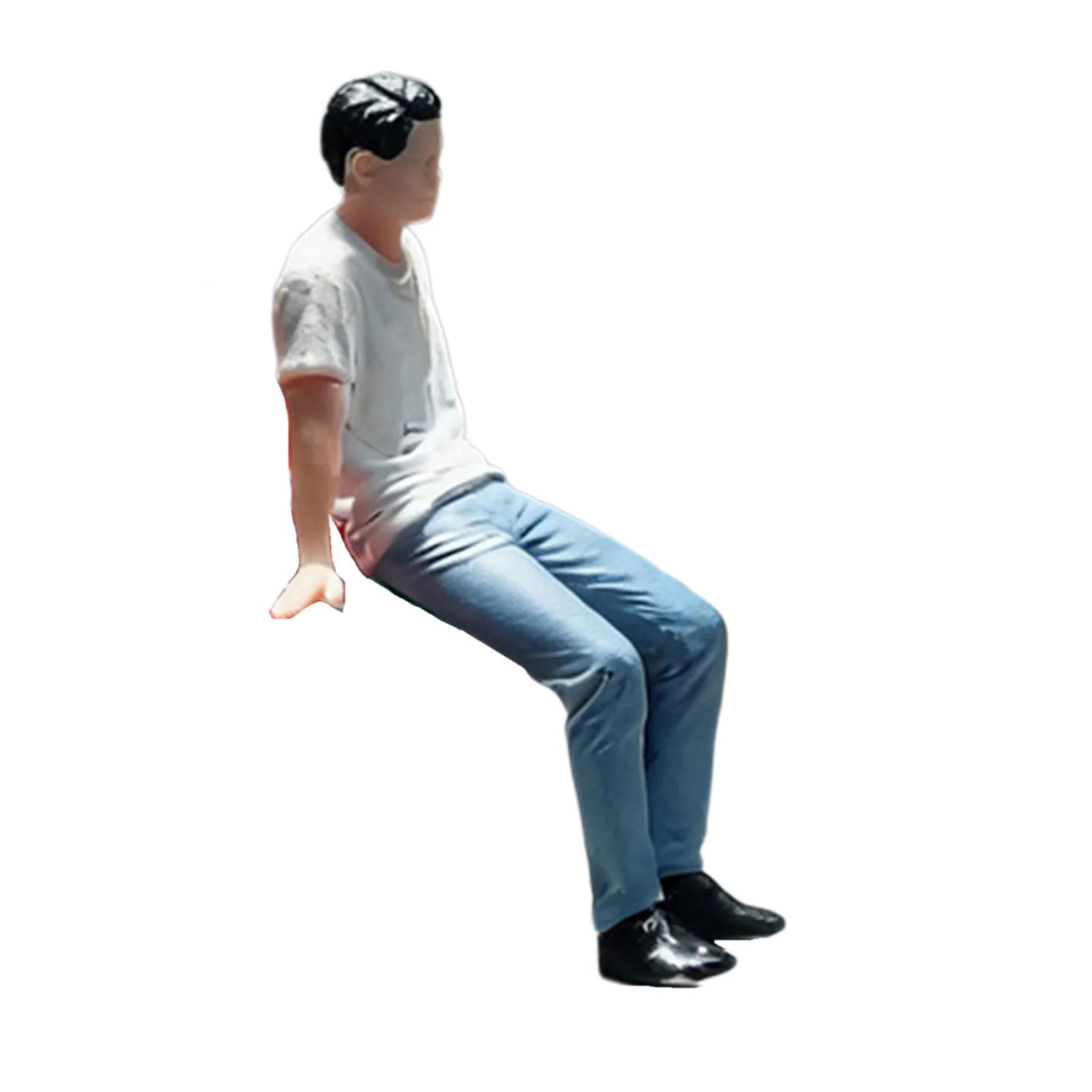 FGDTREE Multipurpose 1/64 Scale Miniature Resin Sitting People Statue for Collector and Decorating Dioramas Landscape Project Realistic Tiny Figure