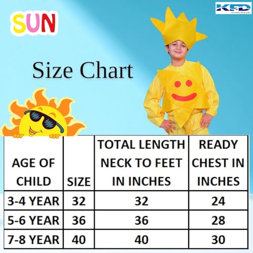 Image of Kaku Fancy Dresses Nature Costume for Kids - Star, Sun, Moon, Cloud, Water Drop, Rainbow for Boys & Girls - Annual Function /Theme Party /Stage Shows /Competition