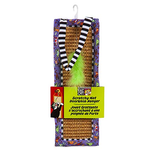 Fat Cat Scratchy Mat Doorknob Hanger for Cats with Catnip