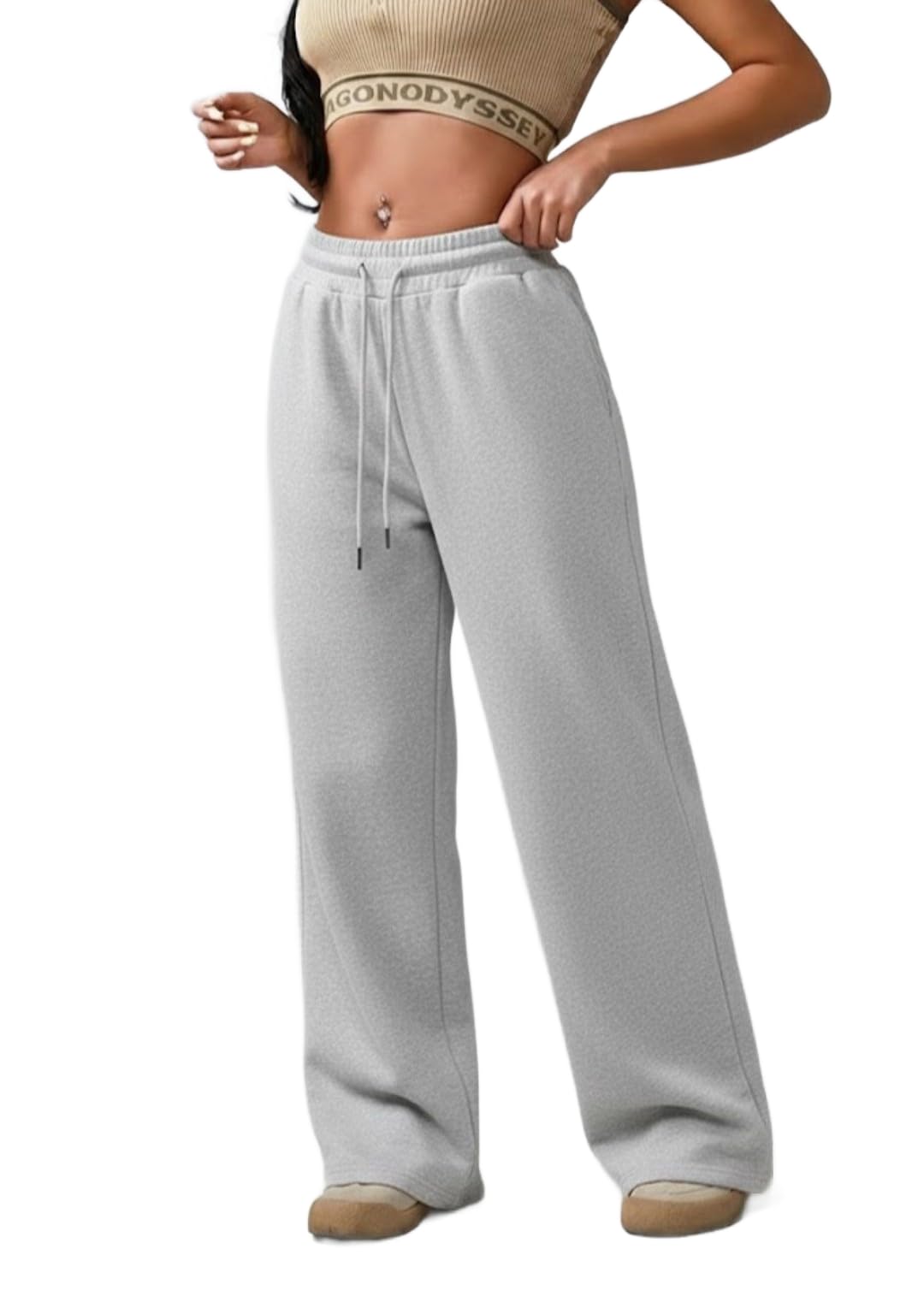 dockstreet Straight Wide fit Long Length Open Bottom Jogger for Women/Trending Multi Pocket Style, Relaxed Casual Pants for Women-picture-18