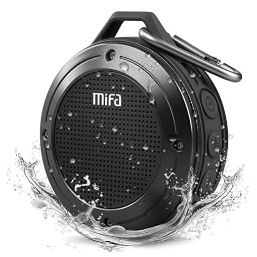 Bluetooth Speaker, MIFA F10 Portable Speaker with Enhanced 3D Stereo Bass Sound, IP56 Dustproof Waterproof, 10-Hour Playtime, Built-in Mic, Micro SD Card Slot, USB Audio Input