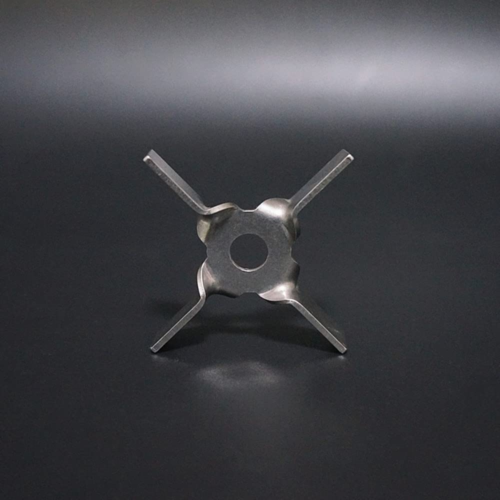 Paleta de cuatro hojas de acero inoxidable 304, 6cm, 7cm, 8mm, 1 ud. | Varilla agitadora aérea con orificio de 8 mm, resistente y duradera for máquina de dispersión(DIA6cm-hole size 8mm)
