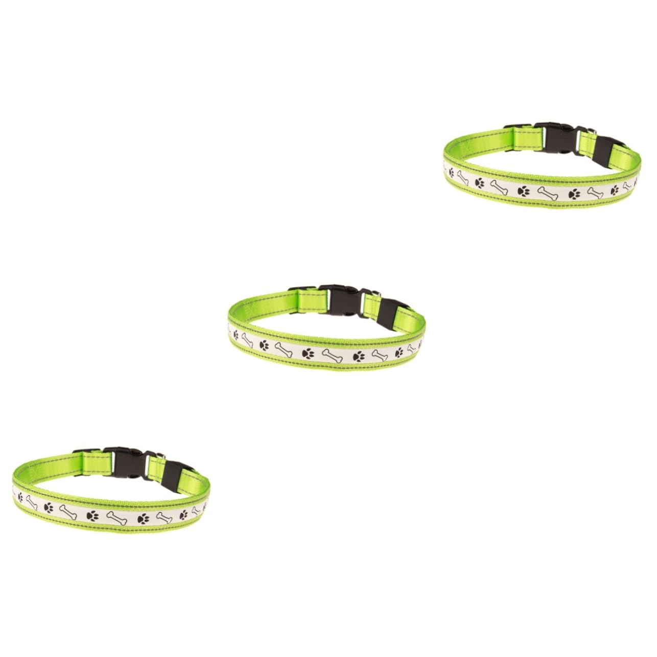 Didiseaon 3pièces Collier LED Fluo Rechargeable pour Chien Accessoire De Sécurité Lumineux pour Promenades Nocturnes Vert