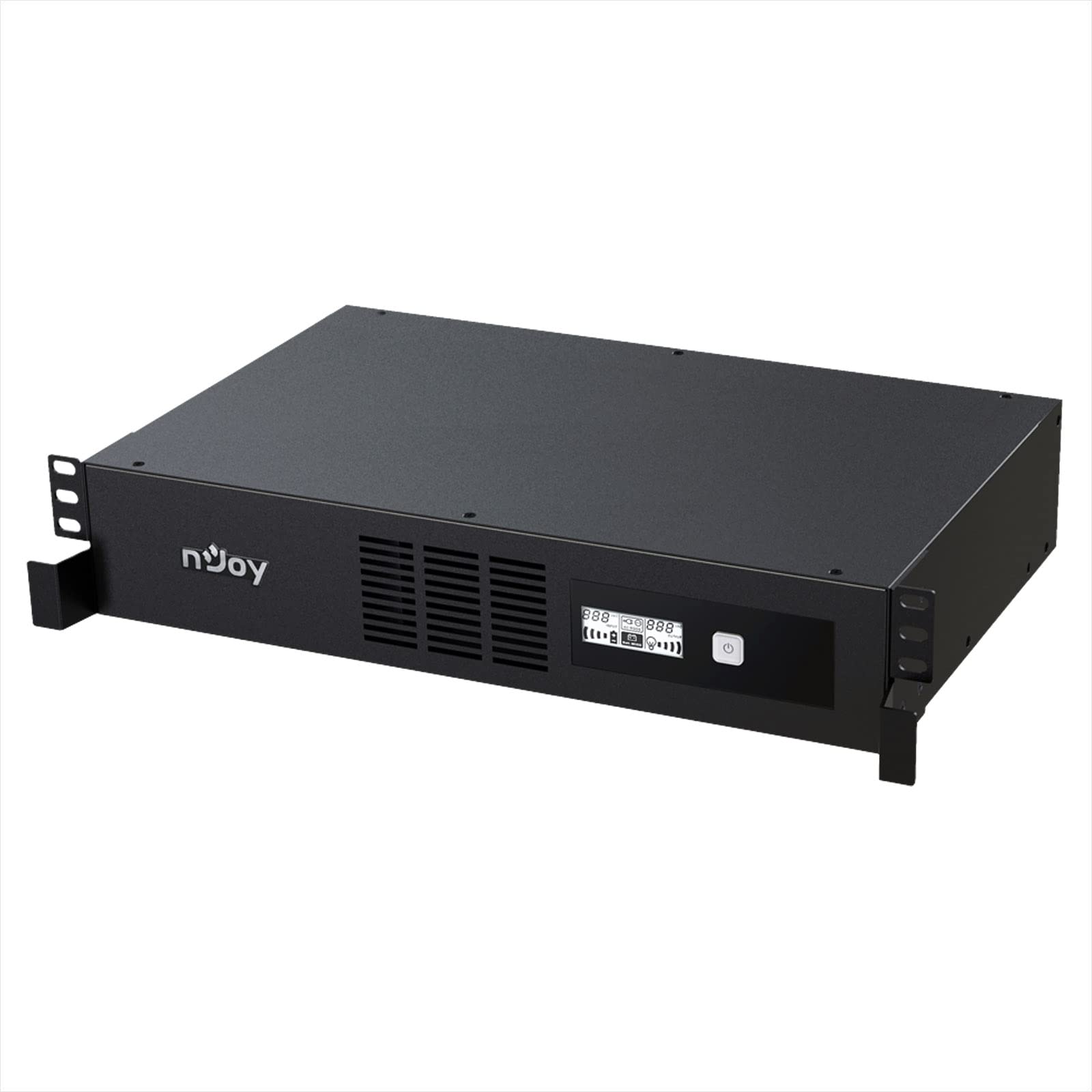 NJOY Code 2000 Gruppo di Continuità 2000VA 1200 Watt, Line Interactive, Onda Sinusoidale Simulata, UPS Rack 2U, 8 Uscite IEC C13, AVR, USB, Software per Gestione UPS, 2 Batterie, Garanzia 3 Anni