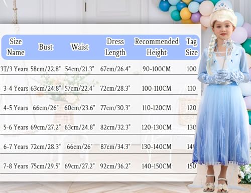 Disfraz completo de princesa azul para niñas miniatura 6