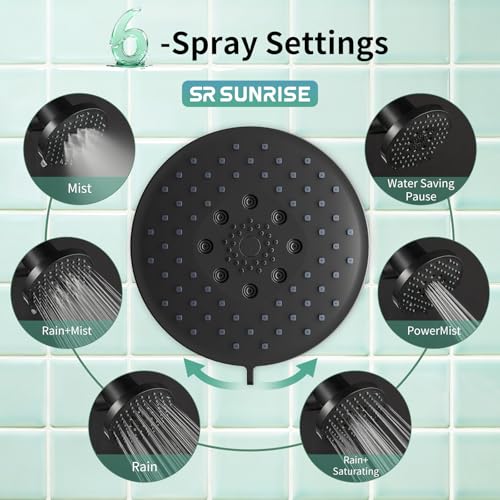 SR SUN RISE Filtered Shower Head with Filters,High Pressure Rain Shower Head - image 3